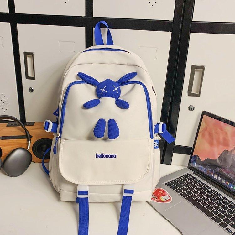 

Универсальный рюкзак большой емкости с милым мультяшным кроликом, школьные ранцы для школьников, прочный нейлоновый рюкзак для студентов колледжа, сумка для книг One size белый