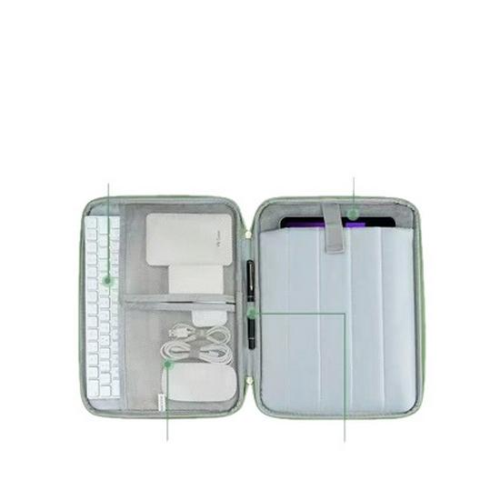 Drop-Proof Slanted Front Pocket PU Handbag with Pen Holder for iPad