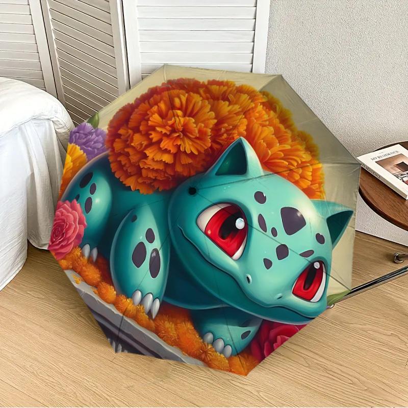 

1pc Bulbasaur, Pokémon Automatic Folding Umbrella] Durable Iron Frame & Rod, Portable Folding, Makes a Great Holiday Gift yy251016250