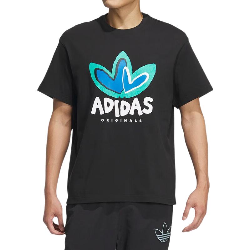 Adidas Originals Valentines Day Special Collection Heart Logo Crew Neck T-Shirt Unisex Tops Black IK8668