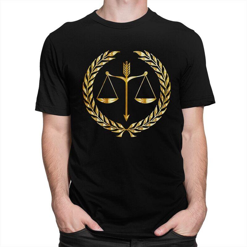 Custom Law Golden Scales Of Justice Tshirt for Men Short Sleeves T Shirt Lawyer Legal Party Tshirts Slim Fit 100 Cotton Tees