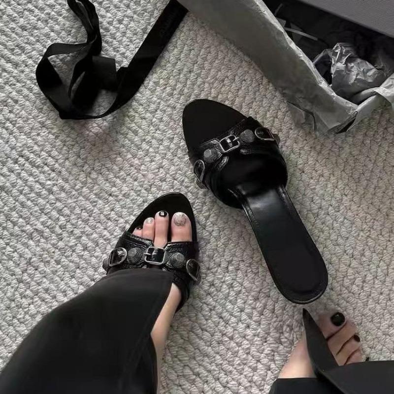 Women Summer New Luxury Brand High Heel Sandals Versatile Simple Slim Heel Sandals Slippers