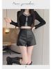 Women's High-Waisted PU Leather A-Line Shorts for Autumn/Winter 2023
