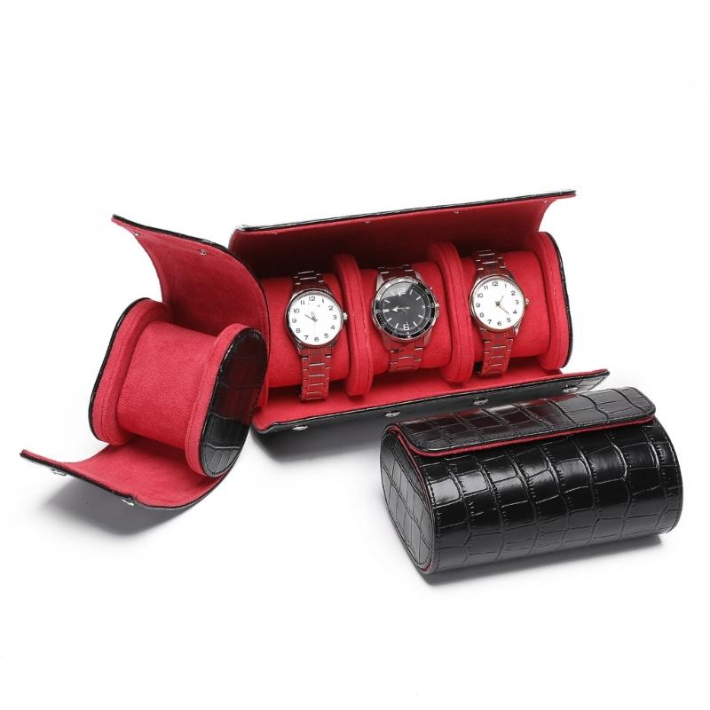 1/2/3 Slot Travel Watch Case Scartchproof Watch Box Organizer PU Leather for Wristwatch Jewelry Display Commercial Gift