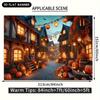 1pc Halloween Canvas Background  Horror Street View Photography Screen  Indoor and Outdoor Banners
