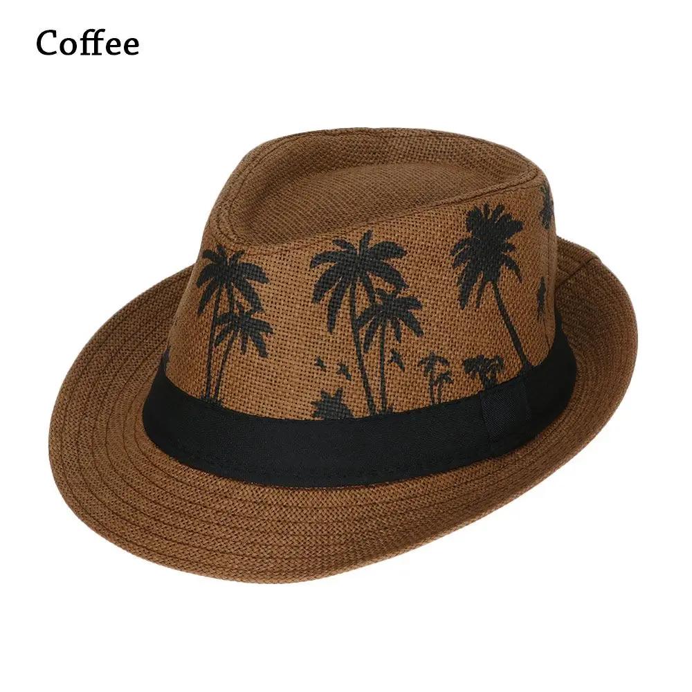 

Summer Beach Cap Casual Sun Hat Coconut trees pattern men Jazz Hat Spring Summer hat