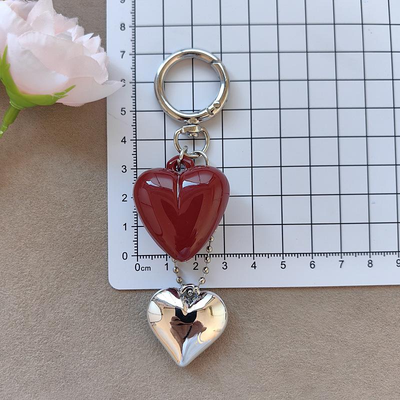 

Y2k Key Chains Cute Acrylic Bowknot Pendant Keyring Red Bow Key Chain High Quality Heart Pendant Keychain For Car Decoration
