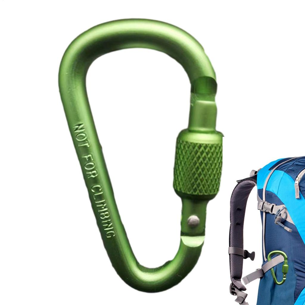 D-shape Carabiner Aluminium Alloy Sports Keychain  Multi Colors with Lock D-shape Carabiner Camping Hiking Hook Outdoor Tool