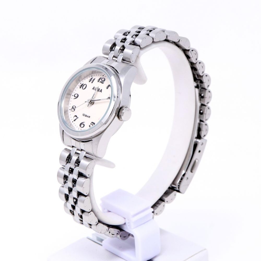 Seiko Alba Quartz Stainless Steel and Water Resistant Silver Women's Watch, Titanium, (10 ATM), Analog, (AEGK428)