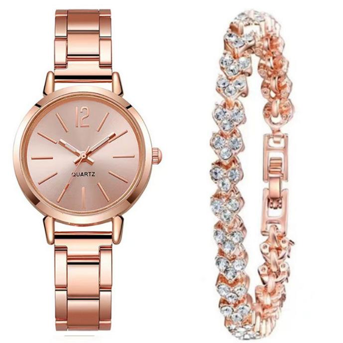 Watch Bracelet Set Alloy Quartz Watch Fine Strap Women'S Watch Women'S Watch Wristwatch