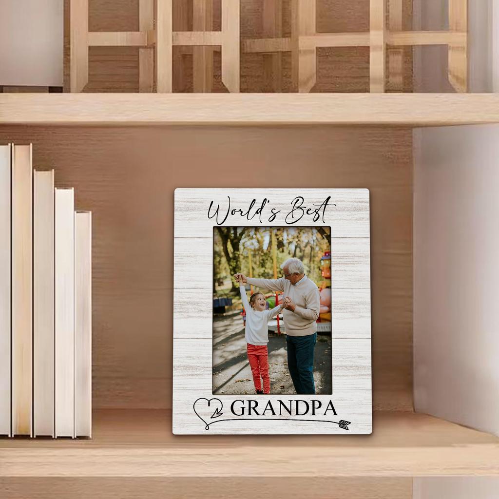 Beliran Grandpa Gifts Picture Frame Grandpa Photo Birthday Gift for Grandpa from Best Grandpa Wooden Picture Frame for Desk Room Decor 5x7, Frame,