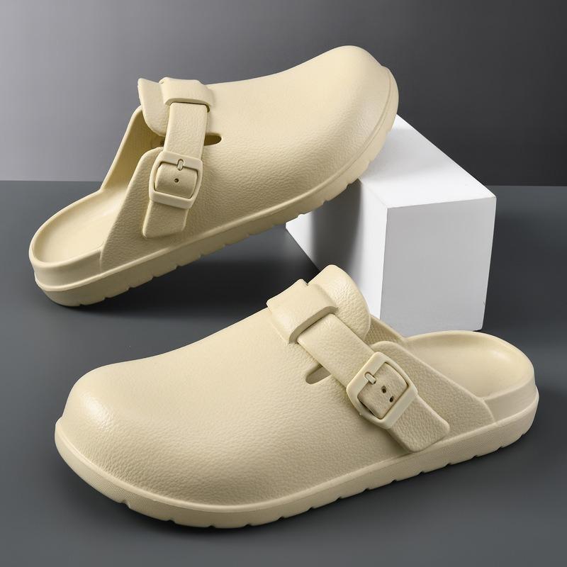 New summer outer wear thick-bottomed bag head mop, high-end EVA breathable and non-smelly feet camping cool slippers