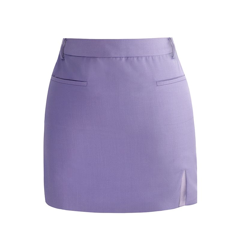 

Same Style Spring and Autumn All-Match Slit Sheath Purple Skirt Beaver Purple Slit Skirt L