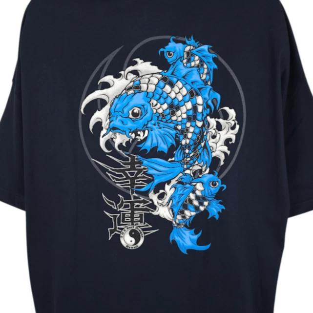 Футболка T&C Surf Designs Мужская Размер 3XL Синяя Рыба Кои Племенная Гавайская 2XL