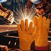 1Pair Welding Protective Gloves Double-layer Yellow Safety Welding Wear-resistant Gloves Protective Equipment Men Work Gloves