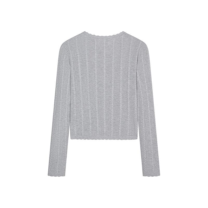 Teenie Weenie 2025 Autumn Lace Collar Knit Cardigan