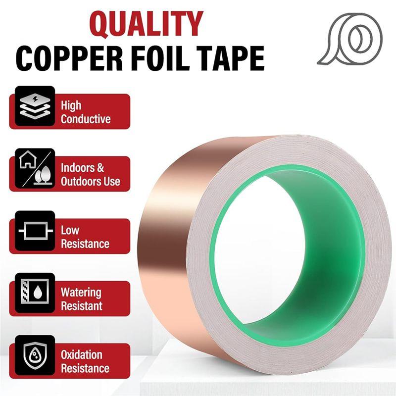 AEE4-Copper Tape, Copper Foil Tape, Copper Tape Conductive Adhesive, Copper Foil Tape For Stained Glass Guitar