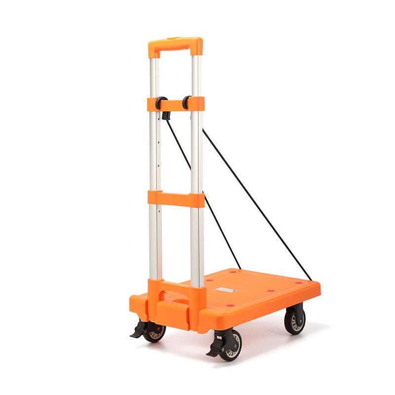 Portable Aluminum Folding Hand Cart with Universal Wheels for Shopping and Home Use