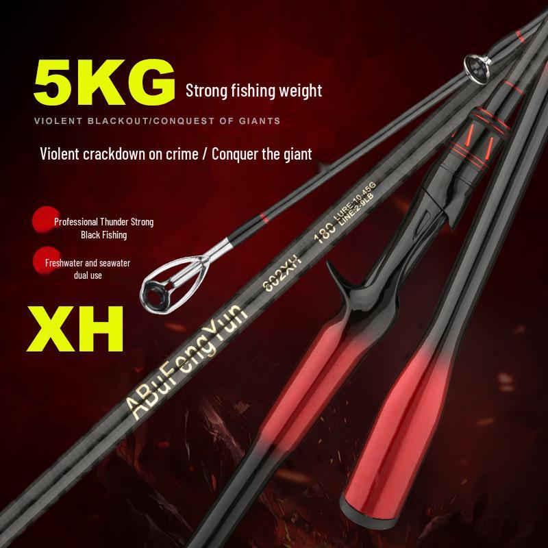 XH Lightweight Thunder Strong Heavy Black Bass Single Long-Cast Fishing Rod Set