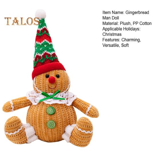 Vánoční perníkový panáček Plyšový plněný perníkový chlapec Figurka holčičky s kuchařskou čepicí Santa čepice Plyšová hračka na vánoční večírek