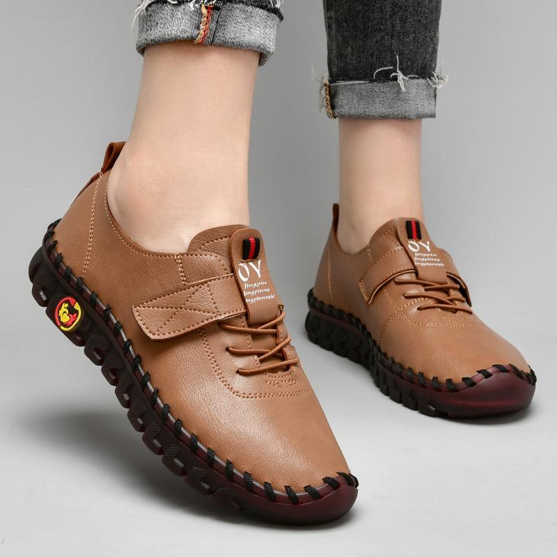 Beef Tendon Soft Sole Mother Shoes Women's Spring and Summer Flat Sole Single Shoes Casual Shoes Latex Insole Shock Absorption