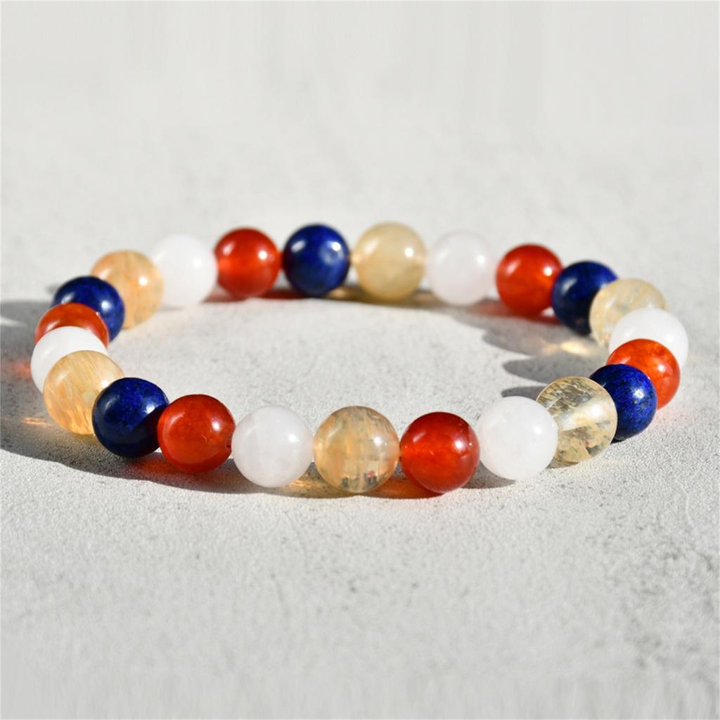Agate Crystal Beaded Bracelet For Women 8mm Round Bead Bracelet With Card Gift