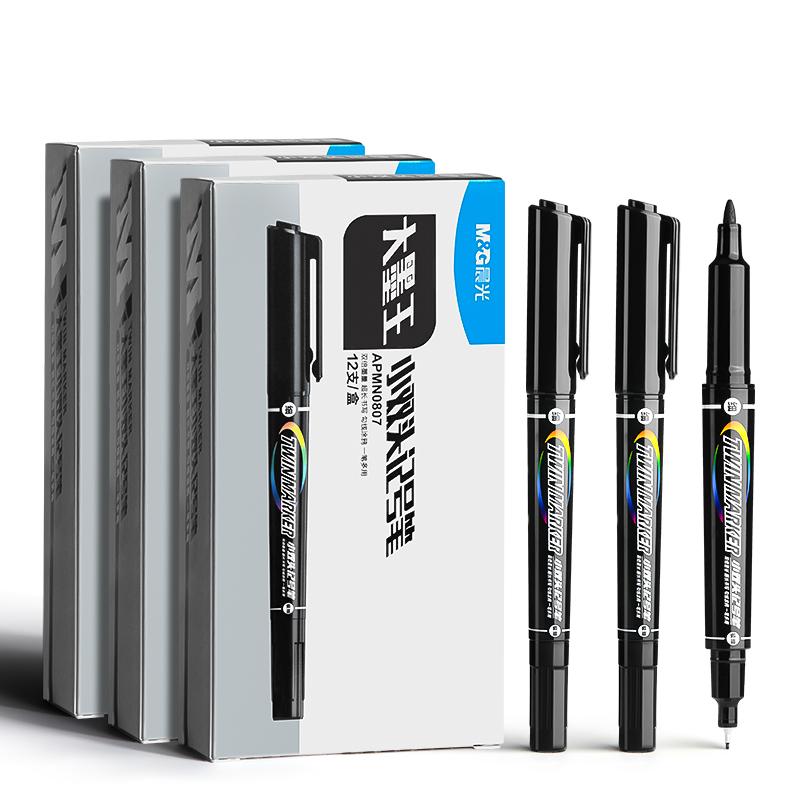 M&G Dual-Tip Marker, Art Outliner, Black, Suitable for Office Use, Students, and Artists