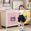 Stackable Storage Bin with Lid Foldable Storage Box with Door And Casters Collapsible Rolling