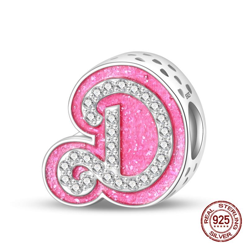 Authentic Pink Charm Bead Charms Bead Charms Copper 26 Letter Charm Bead Charms Compatible With Authentic Bracelets Do It Yourself Jewellery Making Wo
