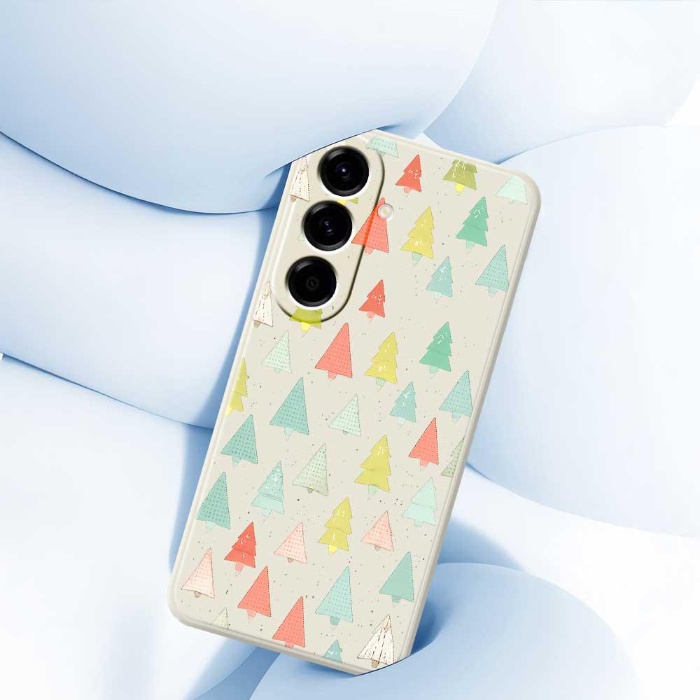 For Samsung Galaxy A56 5G Case Colorful Trees Pattern Printing Straight Edge TPU Phone Back Cover
