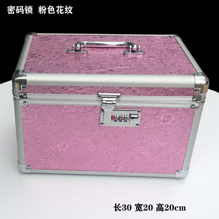 Large steel-reinforced cosmetic case with aluminum alloy frame,double-layer portable toolbox for foot bath tools