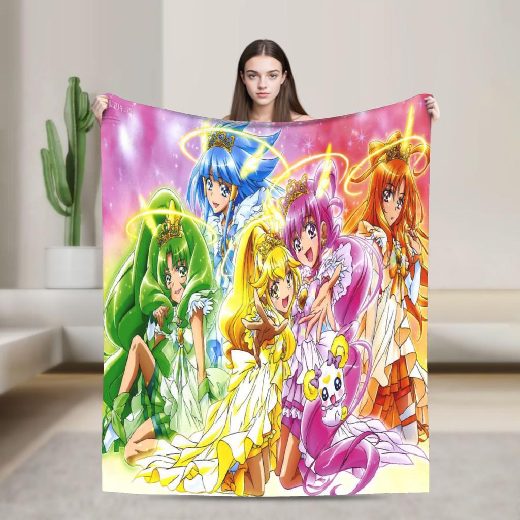 Pretty Cure Blanket Soft Warm Fashion Plush Bedding Throws For Couch Chair Sofa Bed Picnic Flannel Bedspread Bed Cover