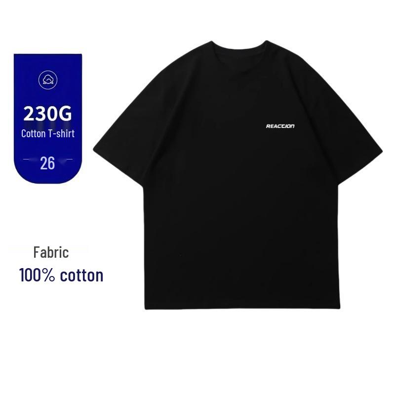 

Wang Jiaer Celebrity Style Heavyweight Cotton T-Shirt - Men s Summer Trendy Half Sleeve 3XL (170-185 jin)