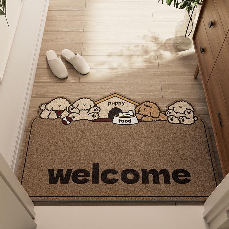 Luxurious Non-Slip Wipeable Silk Coil Entryway Mat - Cuttable Door Mat for Home Entrances 40x60cm