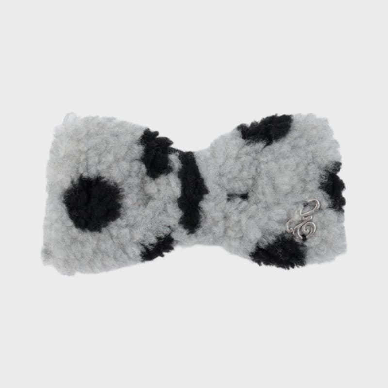 

Eireve POLKA DOT FUR BIG BOW BARRETTE (GREY) gray