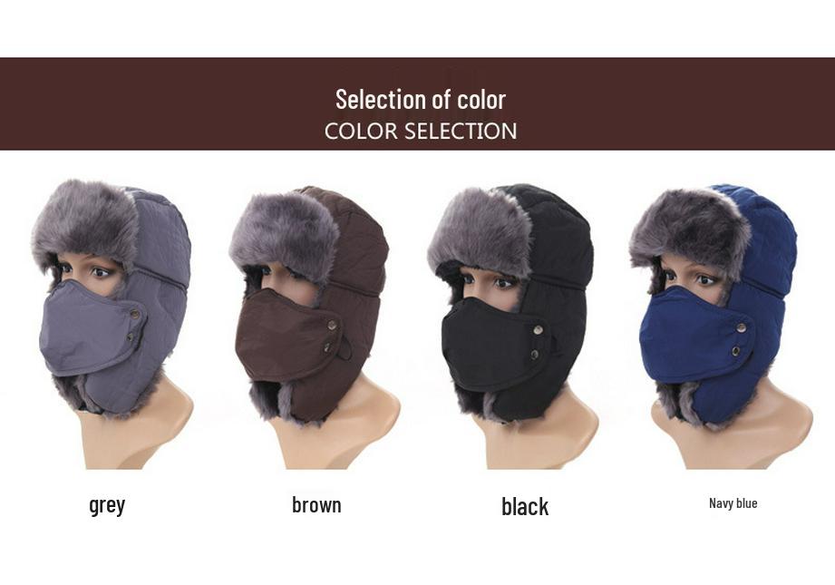 Unisex Thickened Lei Feng Hat with Mask: Winter Ski, Ear Protection, Waterproof, Warm & Versatile
