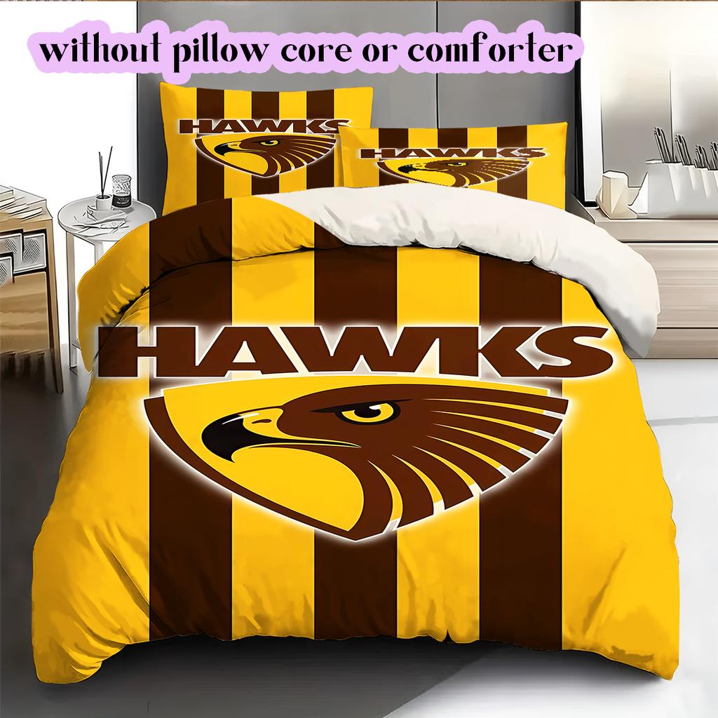 football Logo Pattern Bedding Quilt Set Quilt Cover Pillowcase Home Decoration Birthday Gift (1*duvet cover+ 2*pillowcase, without core)