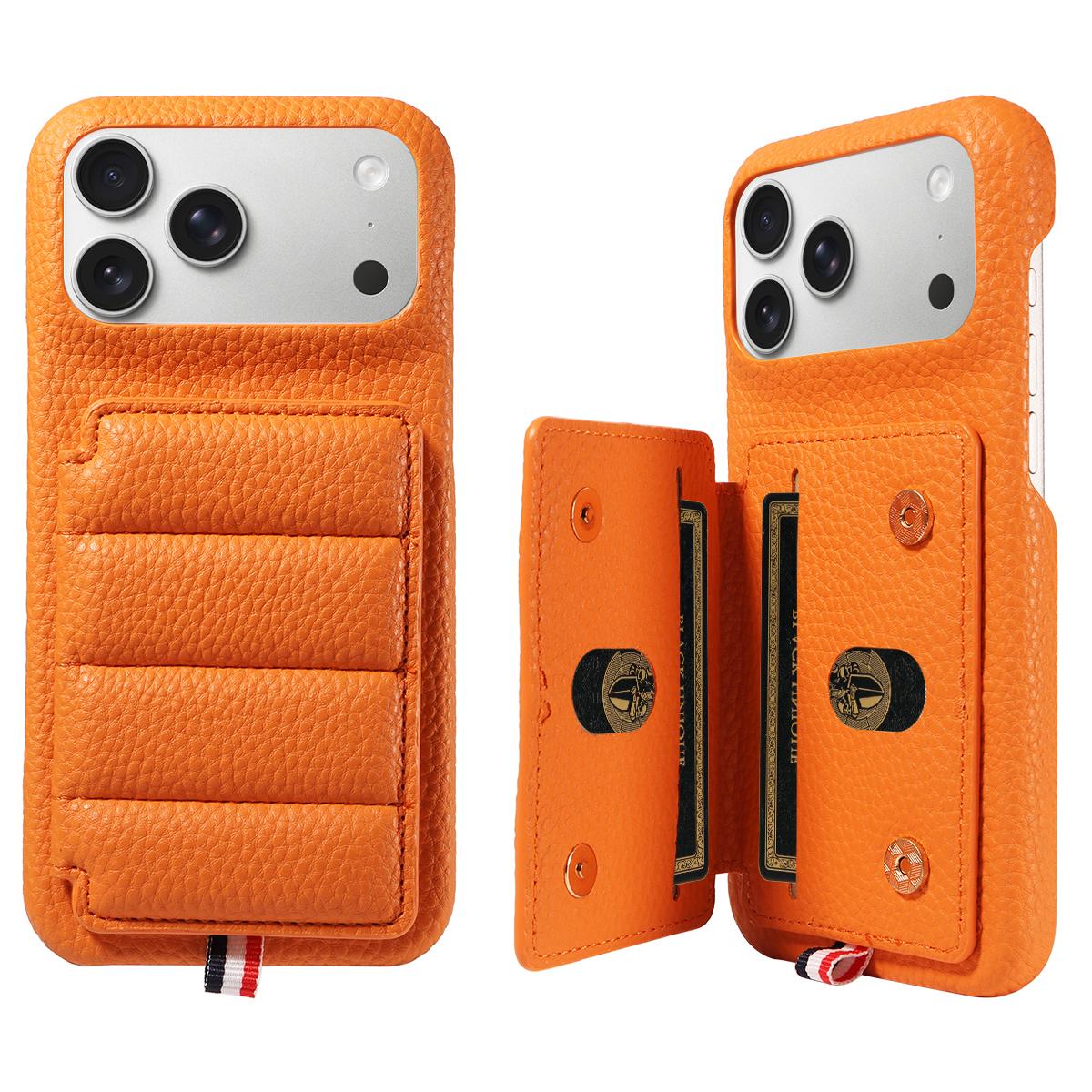 

PU Leather Phone Case for IPhone17 16 15 14 13 12 11pro Max Plus Mini Iphone Air 16e with Magnetic Snap Stand & Card Slots Cover iPhone17 Pro оранжевый
