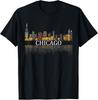 Chicago T-Shirt Chicago Stadtbild Lichter bei Nacht Geschenke T-Shirt Unisex T-Shirt