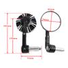 CNC Aluminium Carbon Black 3" Round Bar End Mirror Set 7/8" 1" Universal Fit