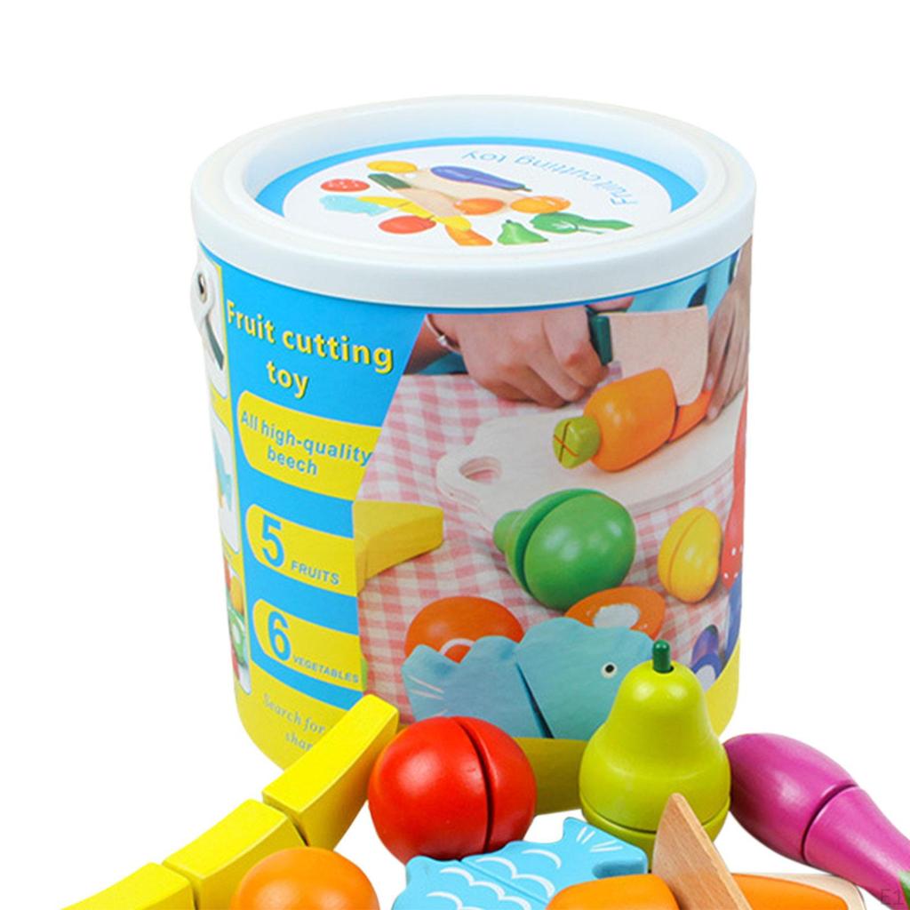 Playset - Educational Wooden Food Cutting Set for Kids