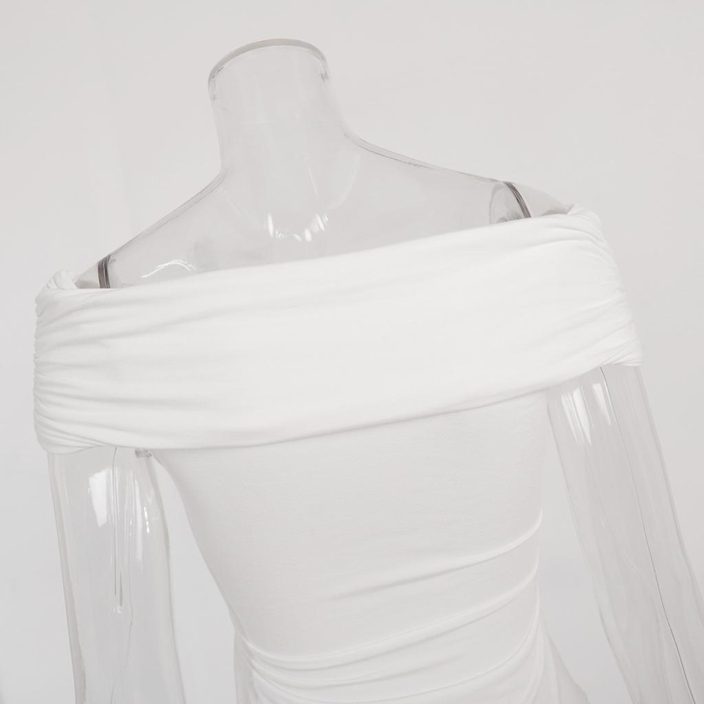 GMXIA One-shoulder T-shirt Summer Street Trend Hot Europe and The United States and The United States Top Ruched Strapless Short-sleeved T-shirt