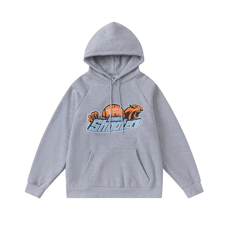 Mens Gradient Letter Tiger Head Embroidered Hoodie Jogger Set Streetwear Winter Outfit