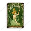 Absinthe Metal Tin Sign Beer Brand Metal Signs Wall Plate Vintage Metal Plaque Man Cave Home Plate Wall Industrial Decor