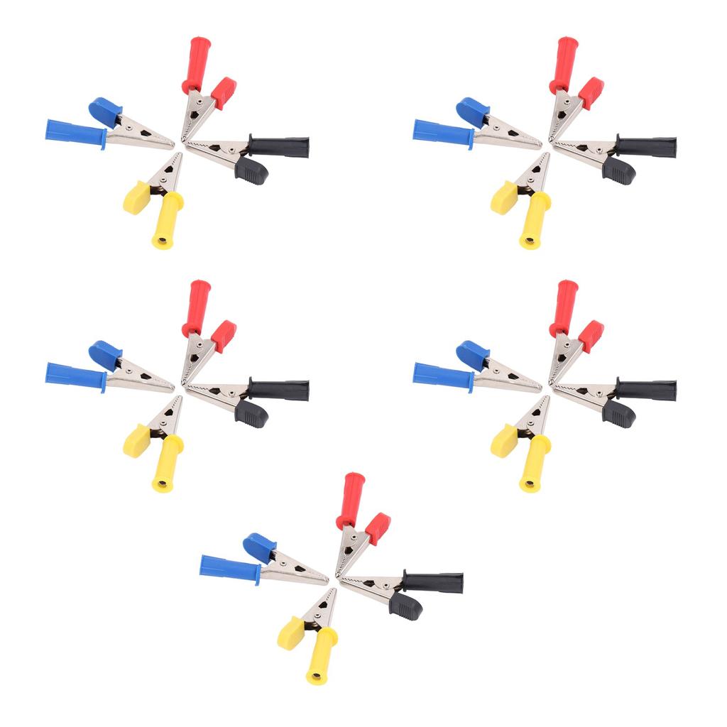 5Set Test Leads Clips Brass PVC Car Battery Charging Tests Clamp with 4mm Jacks for Wires