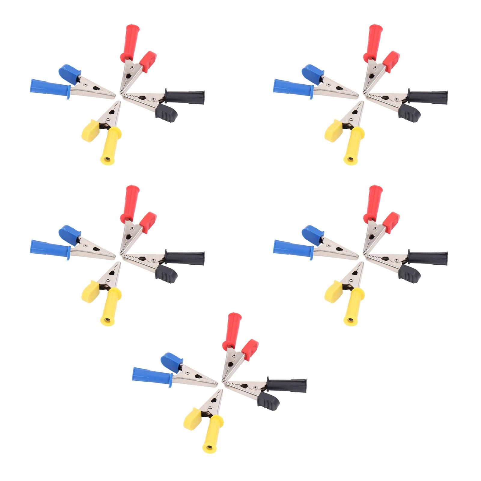 

5Set Test s Clips Brass PVC Car Battery Charging Tests Clamp with 4mm Jacks for Wires