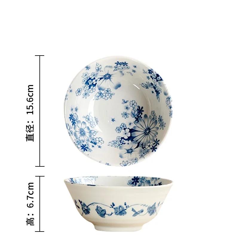 Retro Style Flowers Ceramic Plate Home Daily Afternoon Tea Dessert Snack Plates High End Restaurant Delicious Dishes Soup Plate