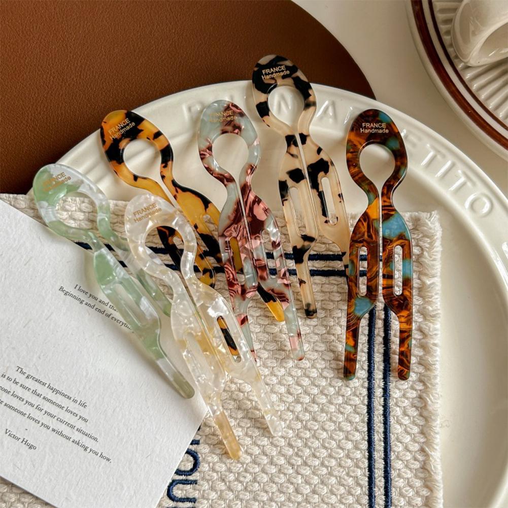 Elegantní U-tvarovaná sponka do vlasů s rybím ocasem, acetátová sponka do vlasů pro snadné drdoly, vidlička do vlasů, dívčí vlasové doplňky