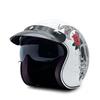 Export vintage 3/4 Motorcycle helmet with built-in visor in latte style DOT Authentication