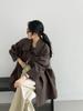 So Berlin Holiday: Women's Korean Style Loose Turn-Down Collar Mid-Length Trench Coat